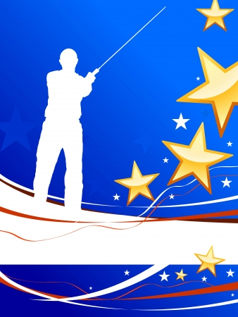 Karate Sensei with Sword on Abstract USA Flag Background
Original Illustrationのイラスト素材