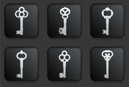 Key Icons on Square Black Button Collection
Original Illustrationのイラスト素材