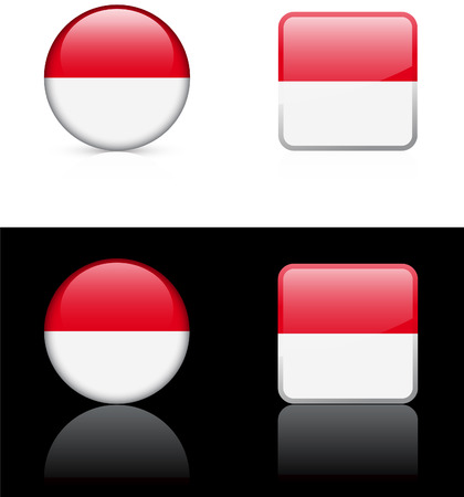 Indonesia Flag Buttons on White and Black 
のイラスト素材