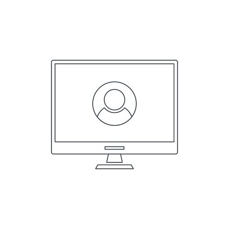 Profile Icon in computer. Online profile line icon.のイラスト素材