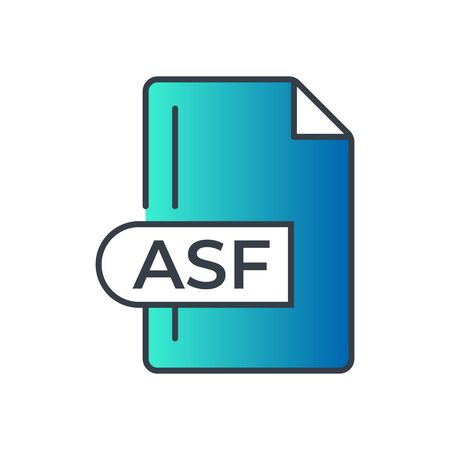 ASF File Format Icon. ASF extension gradiant icon.のイラスト素材