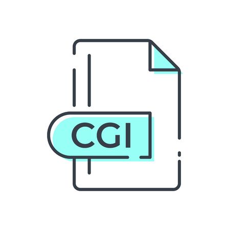 CGI File Format Icon. CGI extension line icon.のイラスト素材