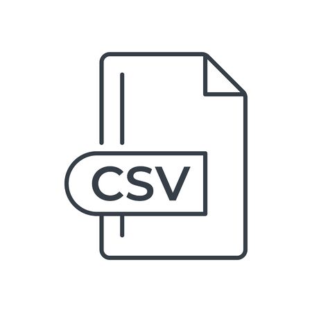 CSV File Format Icon. CSV extension line icon.のイラスト素材