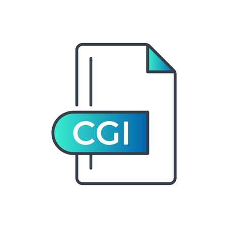 CGI File Format Icon. CGI extension gradiant icon.のイラスト素材