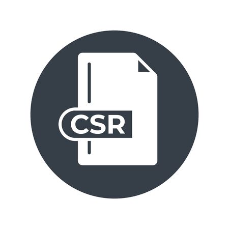 CSR File Format Icon. CSR extension filled icon.のイラスト素材