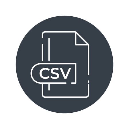 CSV File Format Icon. CSV extension filled icon.のイラスト素材