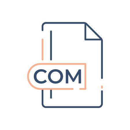 COM File Format Icon. COM extension line icon.のイラスト素材