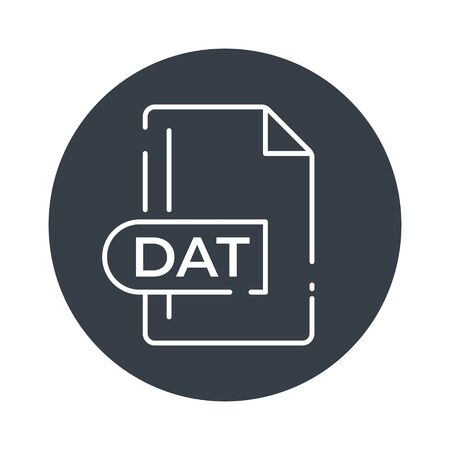 DAT File Format Icon. DAT extension filled icon.のイラスト素材