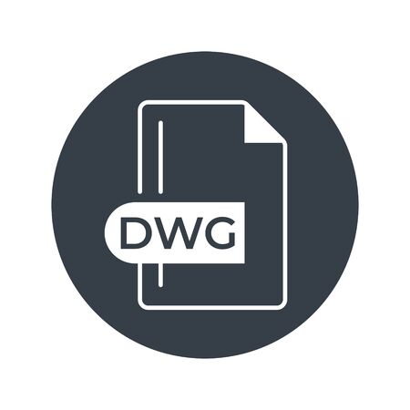 DWG File Format Icon. DWG extension filled icon.のイラスト素材