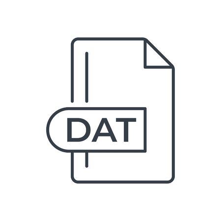 DAT File Format Icon. DAT extension line icon.のイラスト素材