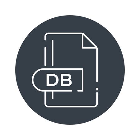 DB Icon. DB File Format extension filled icon.のイラスト素材