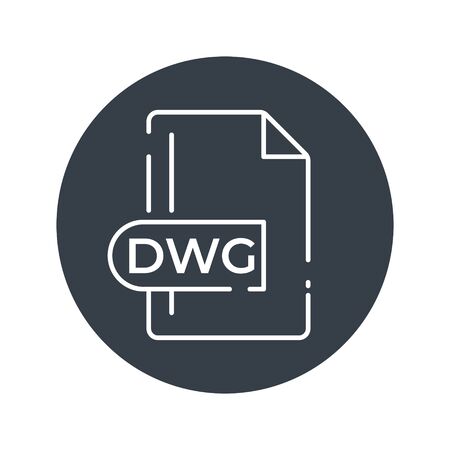 DWG File Format Icon. DWG extension filled icon.のイラスト素材