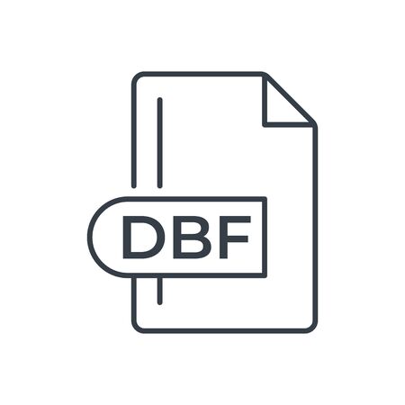 DBF File Format Icon. DBF extension line icon.のイラスト素材