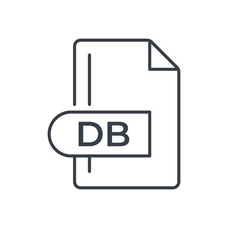 DB Icon. DB File Format extension line icon.のイラスト素材