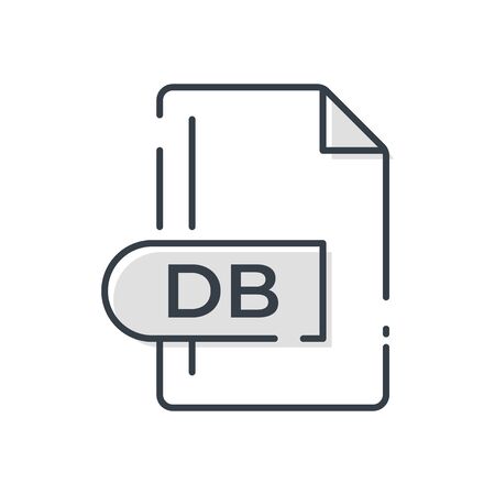 DB Icon. DB File Format extension line icon.のイラスト素材