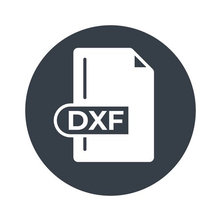 DXF File Format Icon. DXF extension filled icon.のイラスト素材
