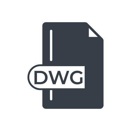 DWG File Format Icon. DWG extension filled icon.のイラスト素材