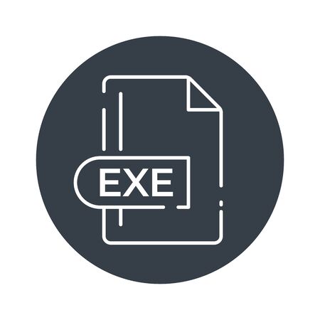 EXE File Format Icon. EXE extension filled icon.のイラスト素材
