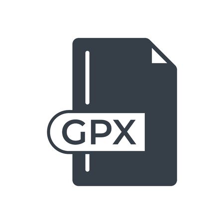 GPX File Format Icon. GPX extension filled icon.のイラスト素材