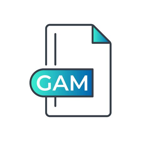 GAM File Format Icon. GAM extension gradiant icon.のイラスト素材