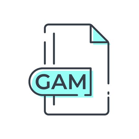 GAM File Format Icon. GAM extension filled icon.のイラスト素材