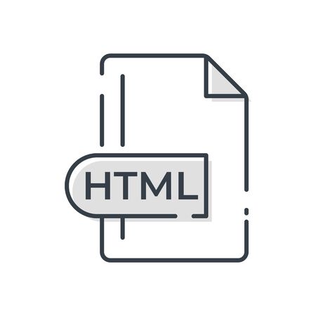 HTML Icon. HTML File Format extension line icon.のイラスト素材