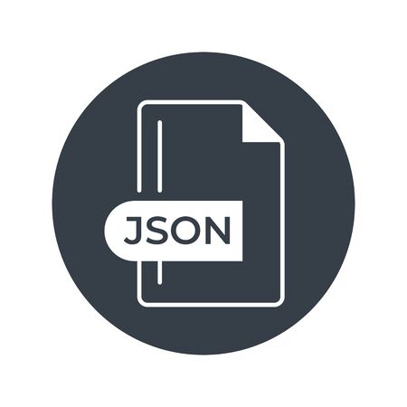 JSON File Format Icon. JSON extension filled icon.のイラスト素材