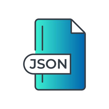 JSON File Format Icon. JSON extension gradiant icon.のイラスト素材