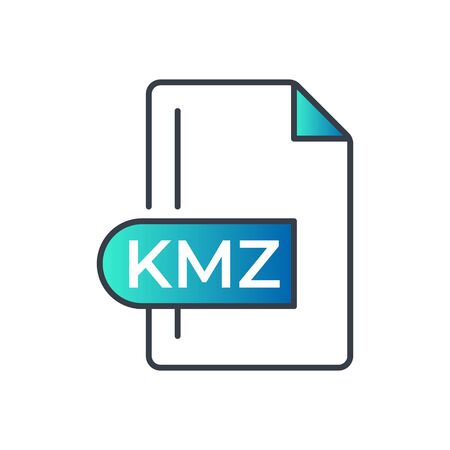 KMZ File Format Icon. KMZ extension gradiant icon.のイラスト素材