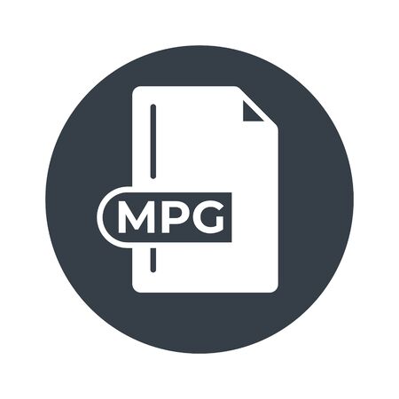 MPG File Format Icon. MPG extension filled icon.のイラスト素材
