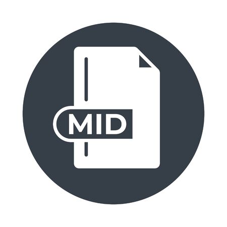 MID File Format Icon. MID extension filled icon.のイラスト素材