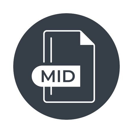 MID File Format Icon. MID extension filled icon.のイラスト素材