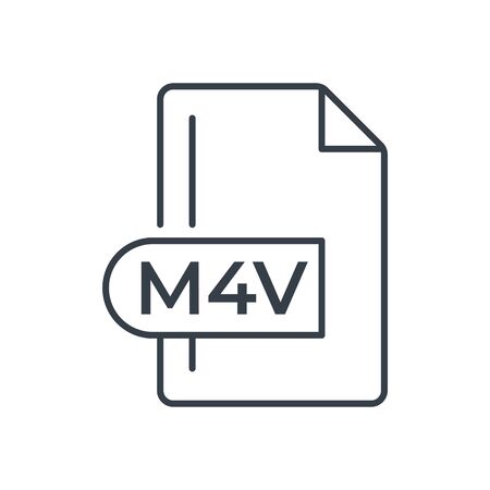 M4V File Format Icon. M4V extension line icon.のイラスト素材