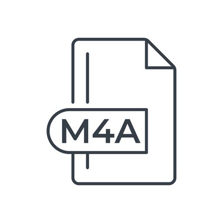 M4A File Format Icon. M4A extension line icon.のイラスト素材