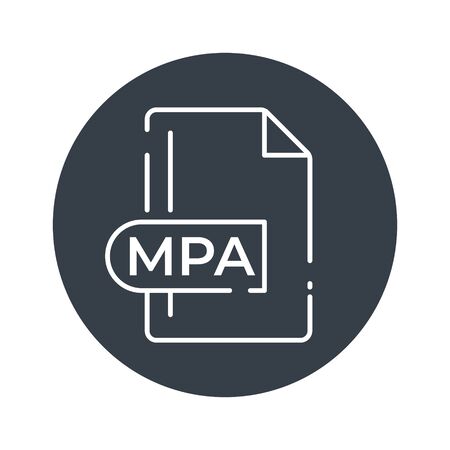 MPA File Format Icon. MPA extension filled icon.のイラスト素材