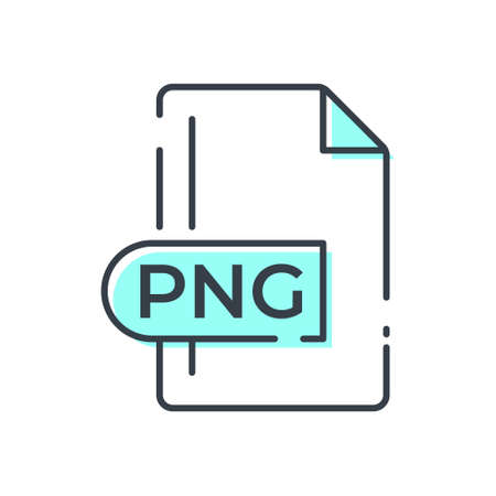 PNG File Format Icon. PNG extension line icon.のイラスト素材
