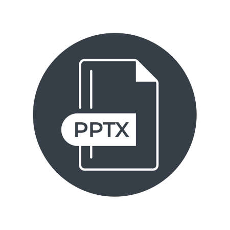 PPTX File Format Icon. PPTX extension filled icon.のイラスト素材