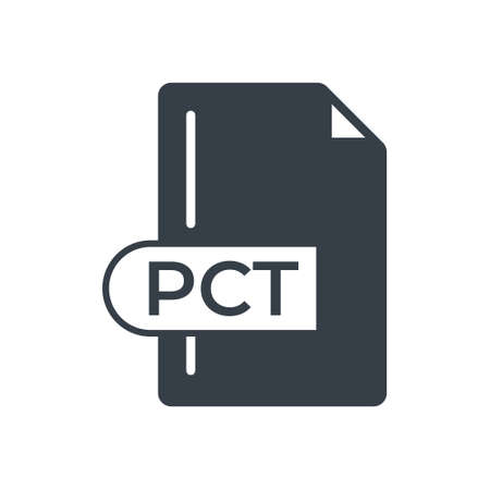 PCT File Format Icon. PCT extension filled icon.のイラスト素材