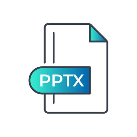 PPTX File Format Icon. PPTX extension gradiant icon.のイラスト素材