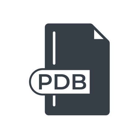 PDB File Format Icon. PDB extension filled icon.のイラスト素材