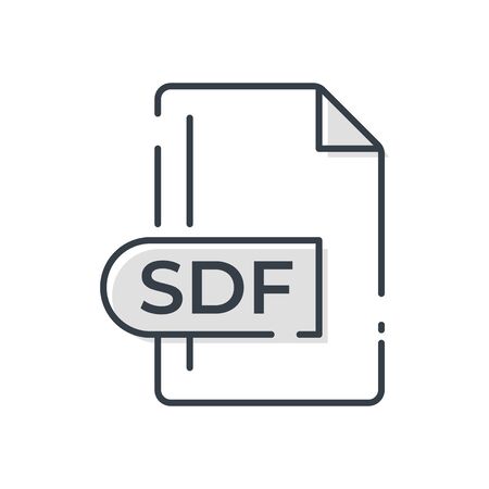 SDF File Format Icon. SDF extension line icon.のイラスト素材
