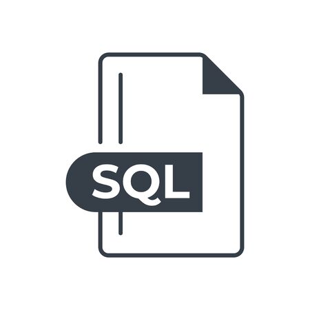 SQL File Format Icon. SQL extension filled icon.のイラスト素材
