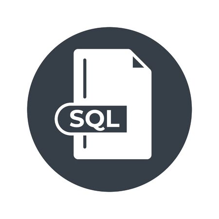 SQL File Format Icon. SQL extension filled icon.のイラスト素材