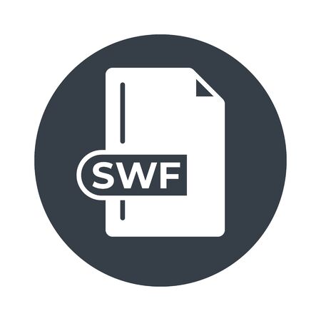 SWF File Format Icon. SWF extension filled icon.のイラスト素材