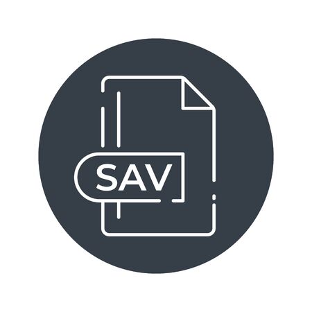 SAV File Format Icon. SAV extension filled icon.のイラスト素材