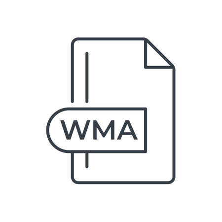 WMA File Format Icon. WMA extension line icon.のイラスト素材