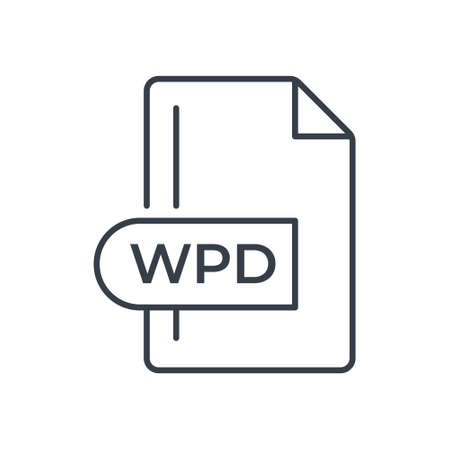 WPD File Format Icon. WPD extension line icon.のイラスト素材