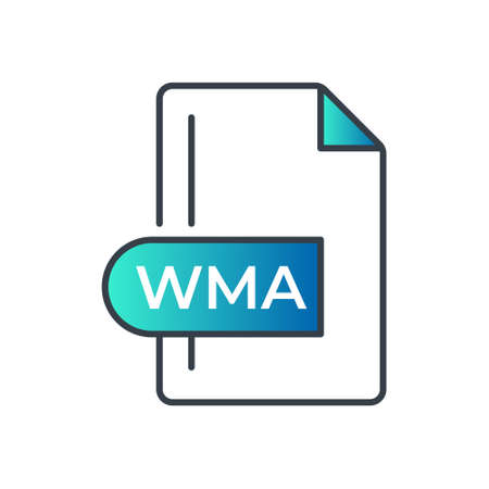 WMA File Format Icon. WMA extension gradiant icon.のイラスト素材