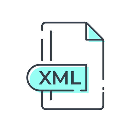XML File Format Icon. XML extension line icon.のイラスト素材