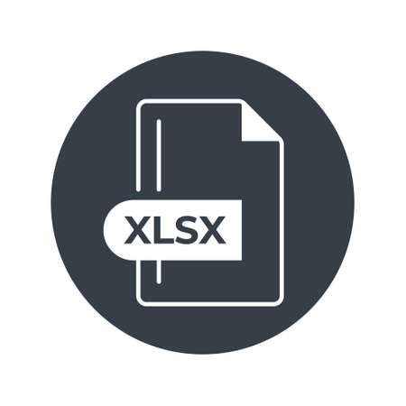 XLSX File Format Icon. XLSX extension filled icon.のイラスト素材